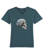 Craniu cu creier - skullbrain 01b Tricou mânecă scurtă guler V Bărbat Presenter