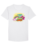 Vis de vară Tricou mânecă scurtă guler larg Bărbat Skater