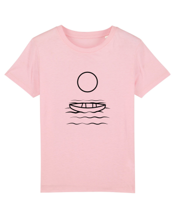 Circle Sun - black boat Cotton Pink