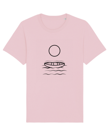 Circle Sun - black boat Cotton Pink