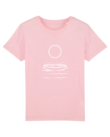 Circle Sun - white boat Cotton Pink