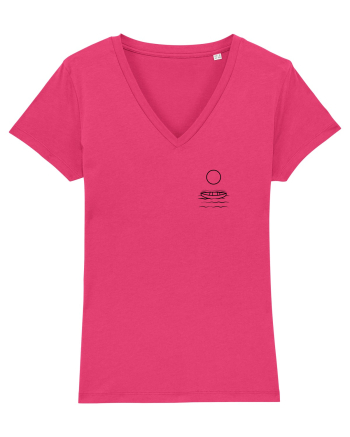 Circle Sun - black boat (chest) Raspberry