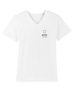 Circle Sun - black boat (chest) Tricou mânecă scurtă guler V Bărbat Presenter