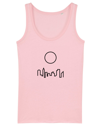 Circle Sun - black city Cotton Pink