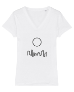 Circle Sun - black city Tricou mânecă scurtă guler V Damă Evoker