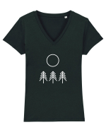 Circle Sun - white forest Tricou mânecă scurtă guler V Damă Evoker