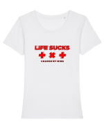 Life s*cks Tricou mânecă scurtă guler larg fitted Damă Expresser