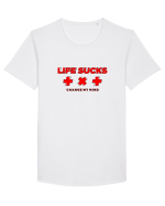 Life s*cks Tricou mânecă scurtă guler larg Bărbat Skater