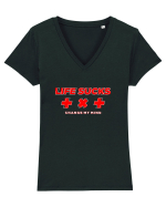 Life s*cks Tricou mânecă scurtă guler V Damă Evoker