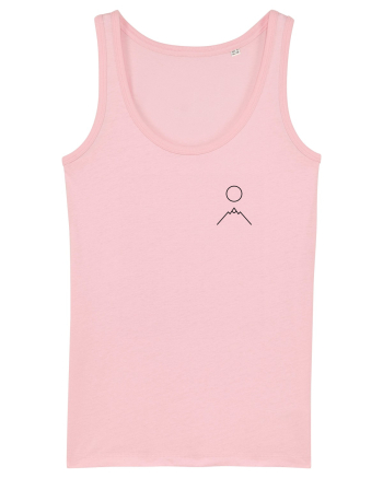 Circle Sun - black mountain (chest) Cotton Pink