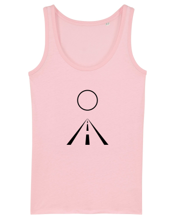 Circle Sun - black road Cotton Pink