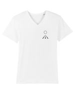 Circle Sun - black road (chest) Tricou mânecă scurtă guler V Bărbat Presenter