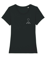 Circle Sun - white road (chest) Tricou mânecă scurtă guler larg fitted Damă Expresser