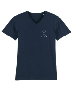 Circle Sun - white road (chest) Tricou mânecă scurtă guler V Bărbat Presenter