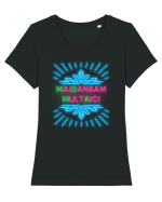MaiDansamMultAici Tricou mânecă scurtă guler larg fitted Damă Expresser