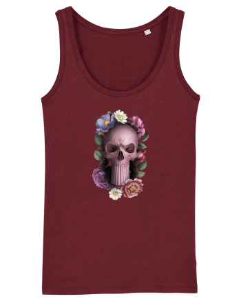 Craniu cu flori punishskull 02 Burgundy