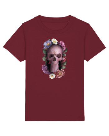 Craniu cu flori punishskull 02 Burgundy