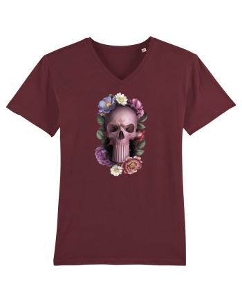 Craniu cu flori punishskull 02 Burgundy