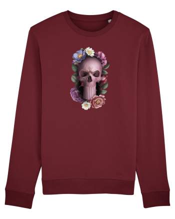 Craniu cu flori punishskull 02 Burgundy