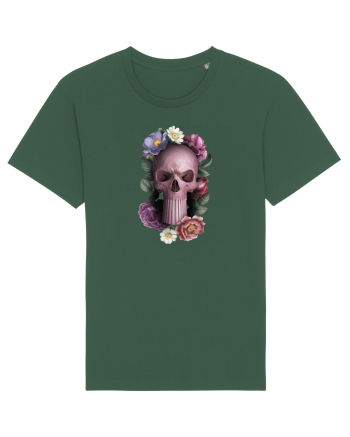 Craniu cu flori punishskull 02 Bottle Green