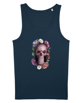 Craniu cu flori punishskull 02 Navy