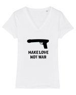 Make love, not war! Tricou mânecă scurtă guler V Damă Evoker