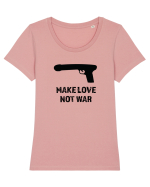 Make love, not war! Tricou mânecă scurtă guler larg fitted Damă Expresser