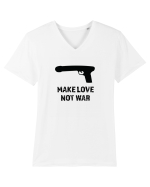 Make love, not war! Tricou mânecă scurtă guler V Bărbat Presenter