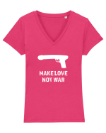 Make love, not war! Tricou mânecă scurtă guler V Damă Evoker