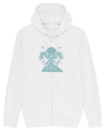 green skull Hanorac cu fermoar Unisex Connector