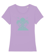 green skull Tricou mânecă scurtă guler larg fitted Damă Expresser