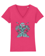  fighter skull Tricou mânecă scurtă guler V Damă Evoker