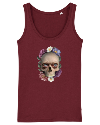 Craniu cu flori si ochi 01 Burgundy