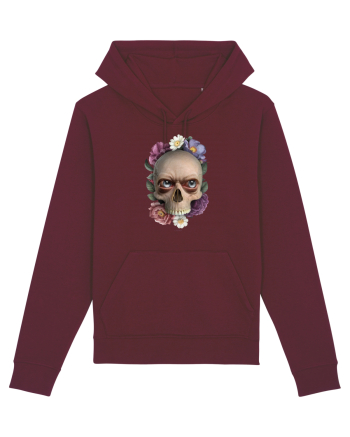 Craniu cu flori si ochi 01 Burgundy