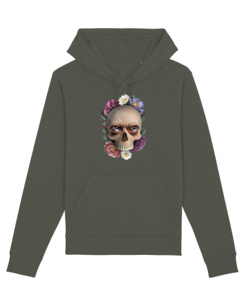 Craniu cu flori si ochi 01 Khaki