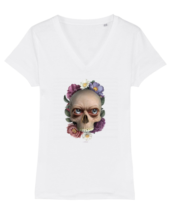Craniu cu flori si ochi 01 White
