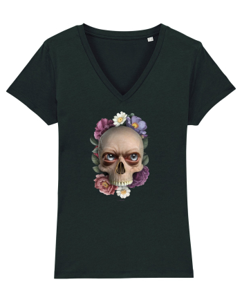 Craniu cu flori si ochi 01 Black