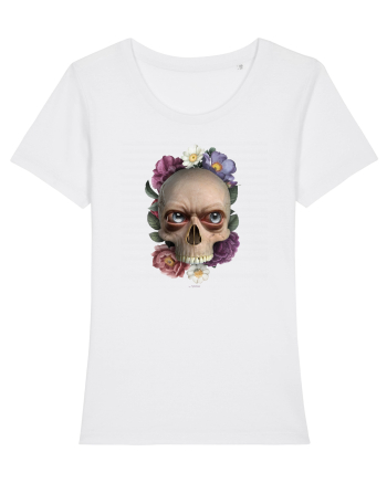 Craniu cu flori si ochi 01 White