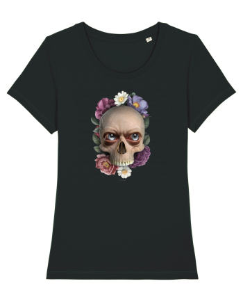 Craniu cu flori si ochi 01 Black