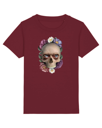 Craniu cu flori si ochi 01 Burgundy