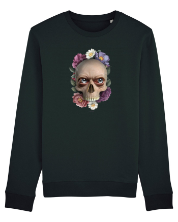 Craniu cu flori si ochi 01 Bluză mânecă lungă Unisex Rise