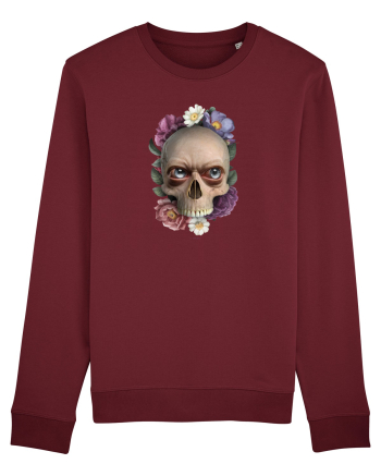 Craniu cu flori si ochi 01 Burgundy