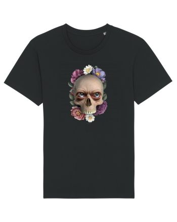 Craniu cu flori si ochi 01 Black