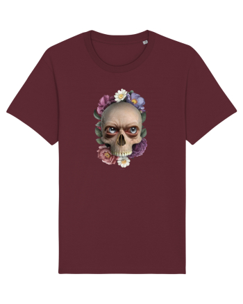 Craniu cu flori si ochi 01 Burgundy