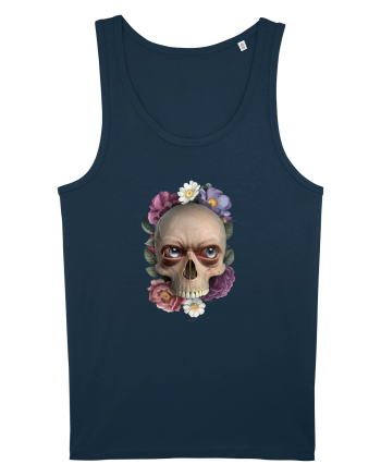 Craniu cu flori si ochi 01 Navy