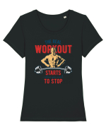 Real Workout Tricou mânecă scurtă guler larg fitted Damă Expresser
