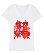 kiss_III Tricou mânecă scurtă guler V Damă Evoker