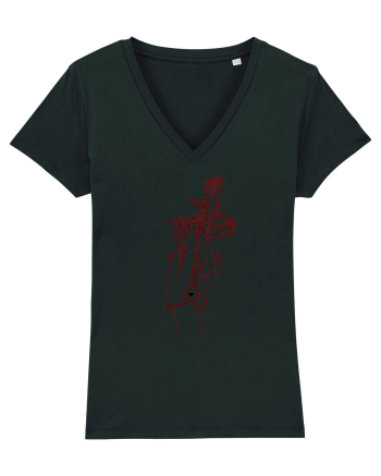 Rose and Hand  Black