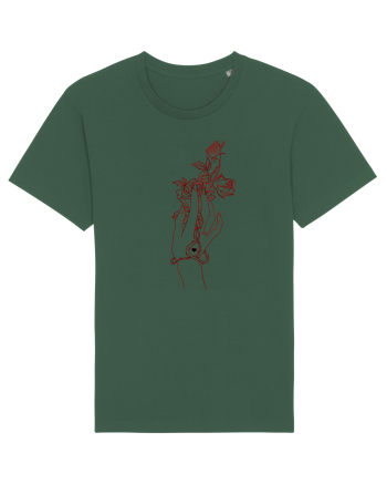 Rose and Hand  Bottle Green