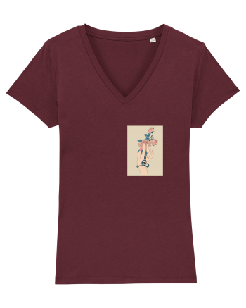 Rose and Hand  Burgundy